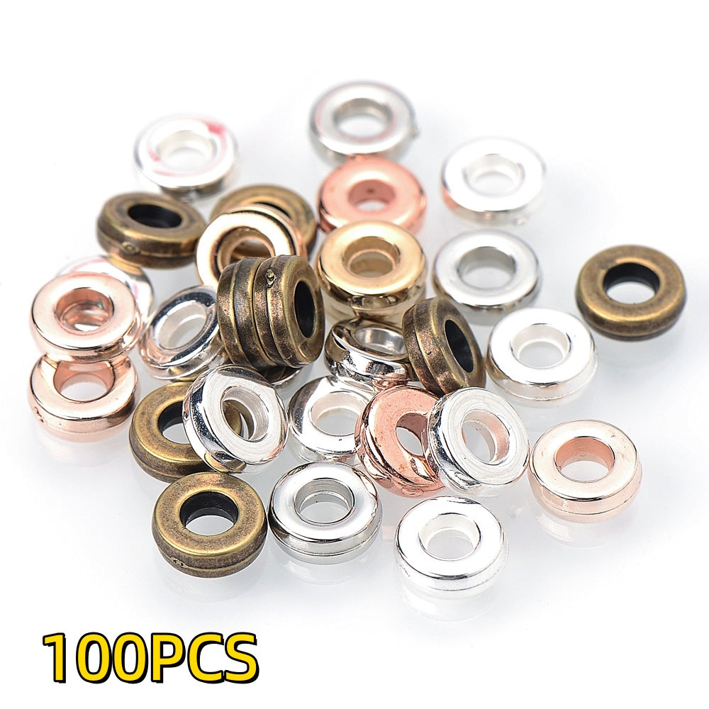 100pcs 6mm Golden & Silvery CCB Large Hole Beads