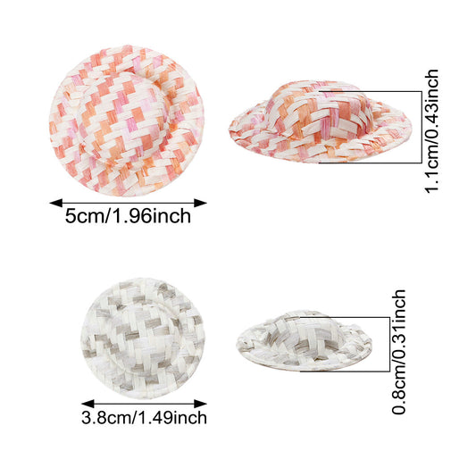 10-Piece 3.8 cm Mini Straw Decorative Hats