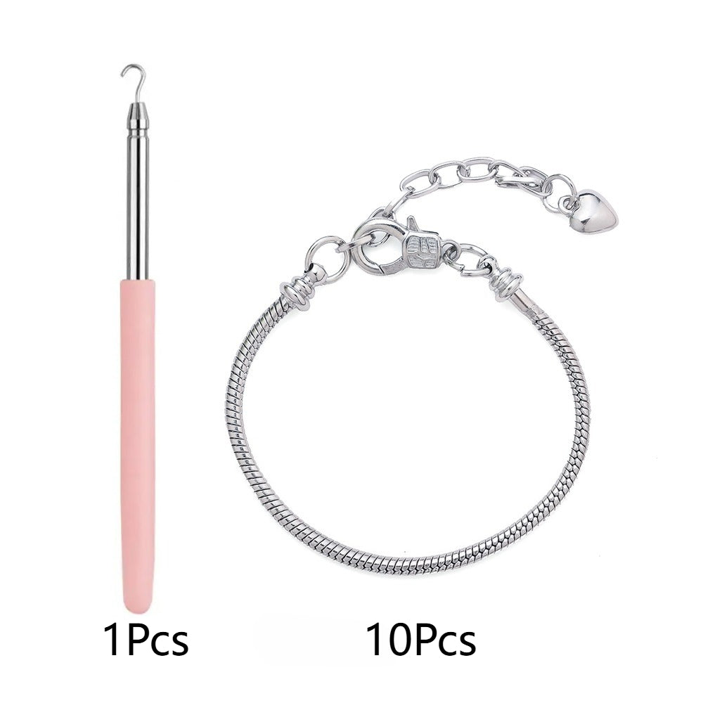 20PCS Snake Chain Charm Bracelet Set with Bracelet Tool
