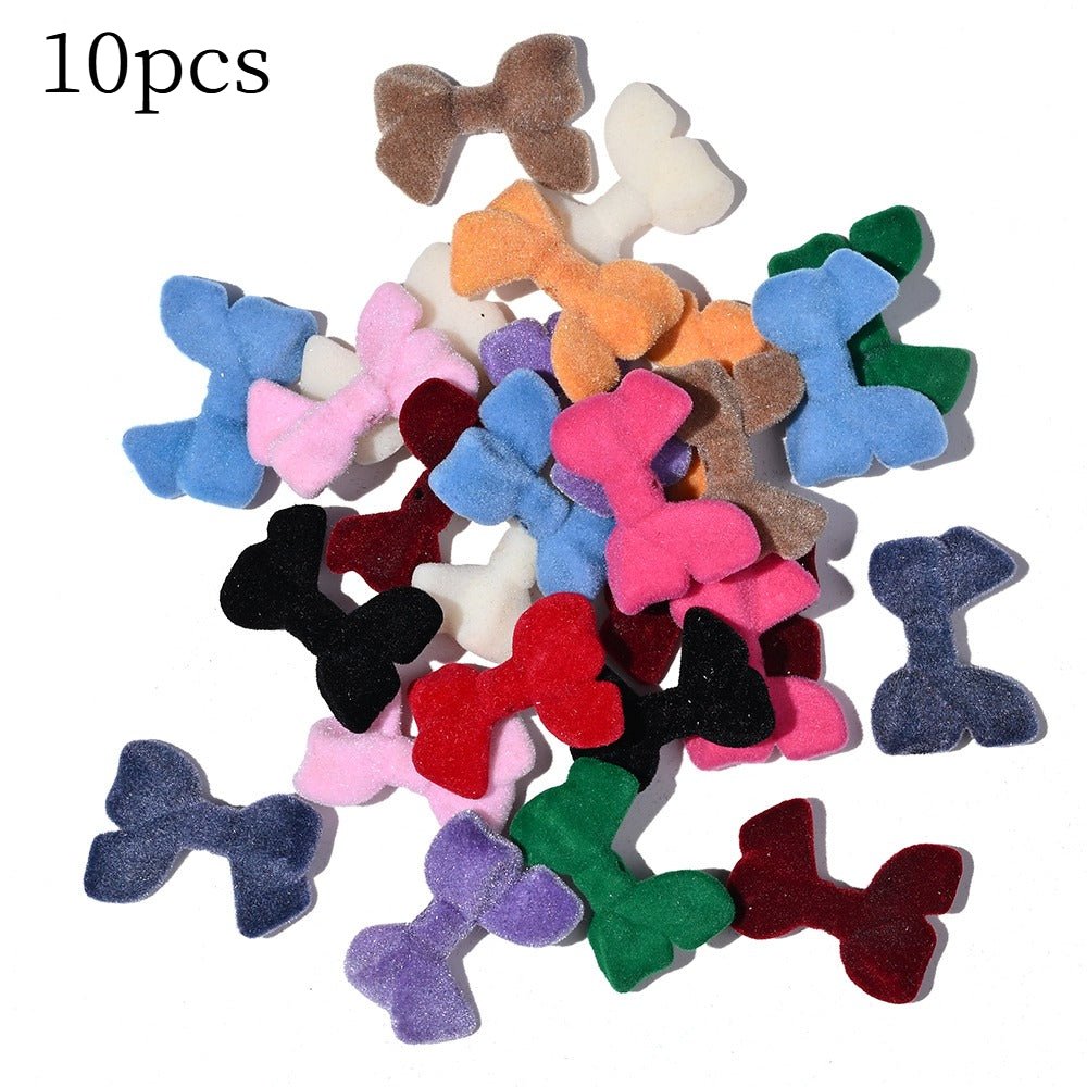 Resin Flocked Bowknot Beads