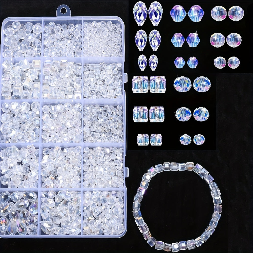 1000pcs Transparent AB Artificial Crystal Beads