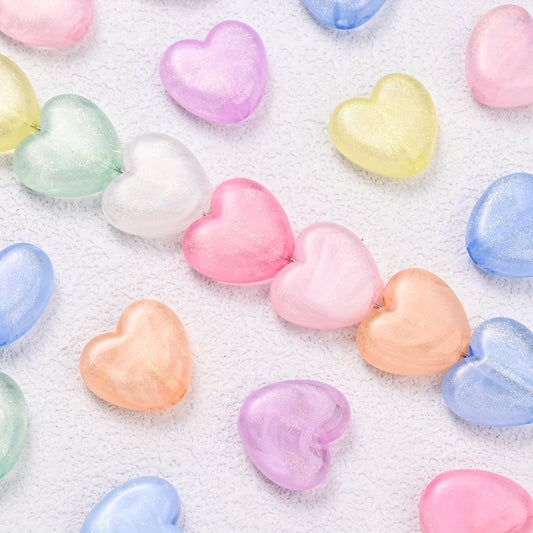 Colored Love Acrylic Beads