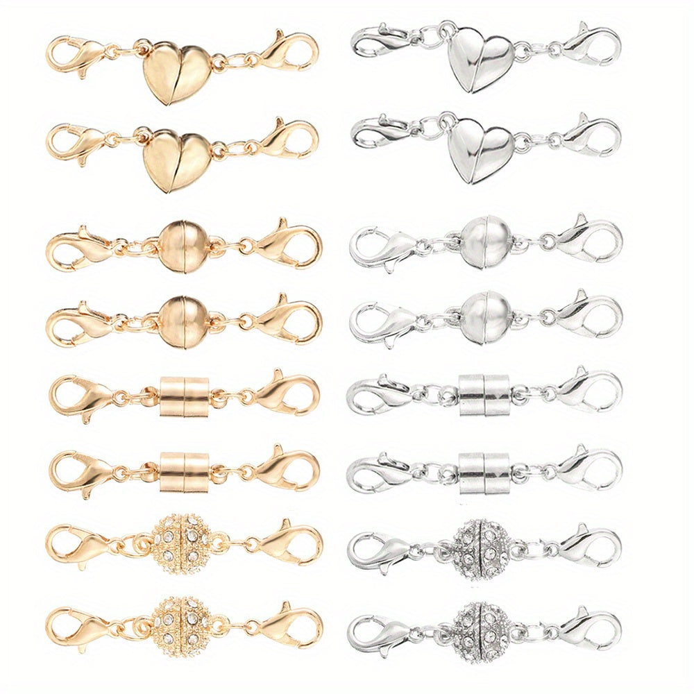 16-Piece Gold & Silver Magnetic Jewelry Clasps