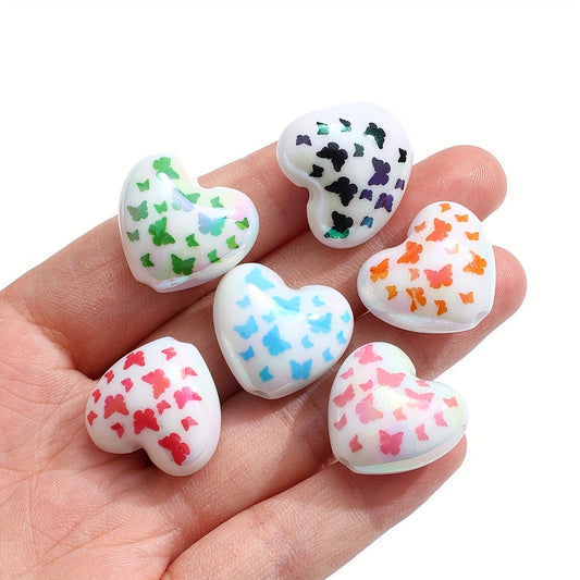 10PCS 19×22mm Butterfly & Love Acrylic Bead Set