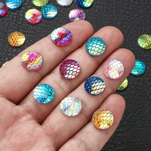 Resin Fish Scale Dome Flatback Embellishments