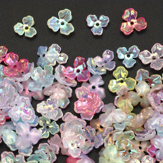 Three-Petal Flower Acrylic Beads