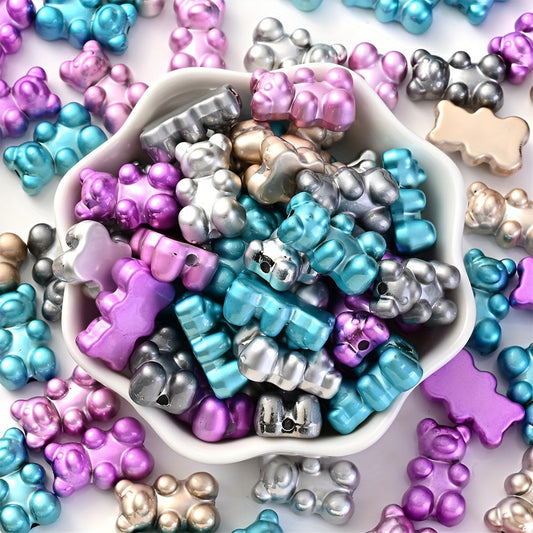 10PCS 18×11mm Bear Acrylic Bead Set