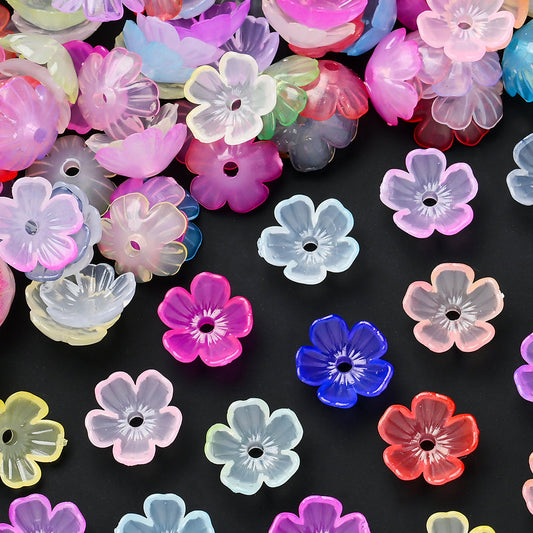 Transparent Flower Acrylic Beads