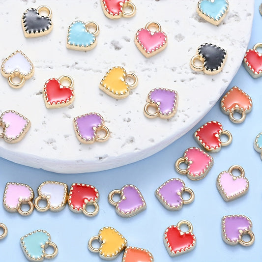 Colored Heart Alloy Pendants