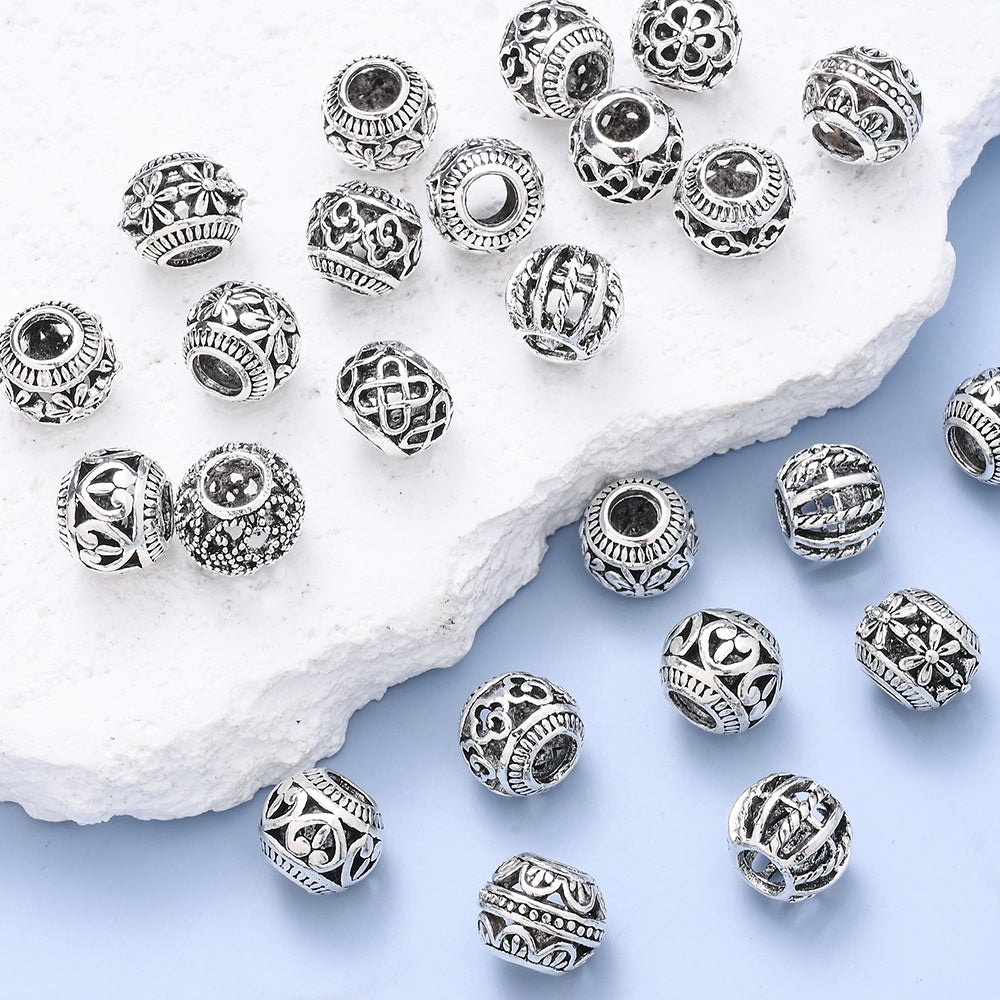 Vintage Hollow Heart Flower Spacer Beads