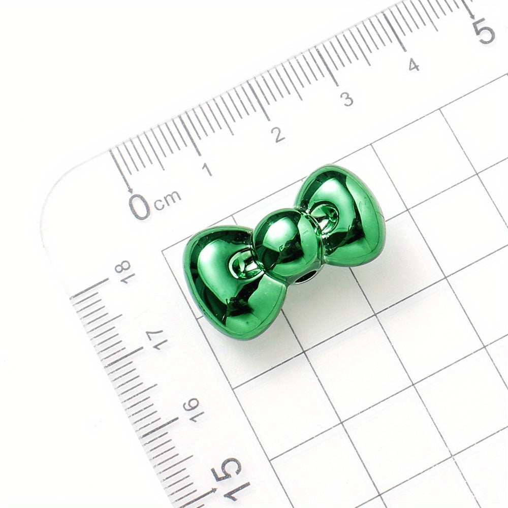 10pcs 15x26mm Christmas Bow Acrylic Beads