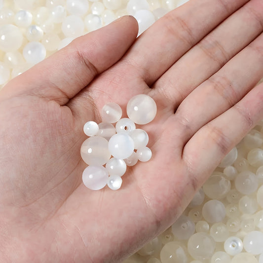 White Acrylic Round Beads