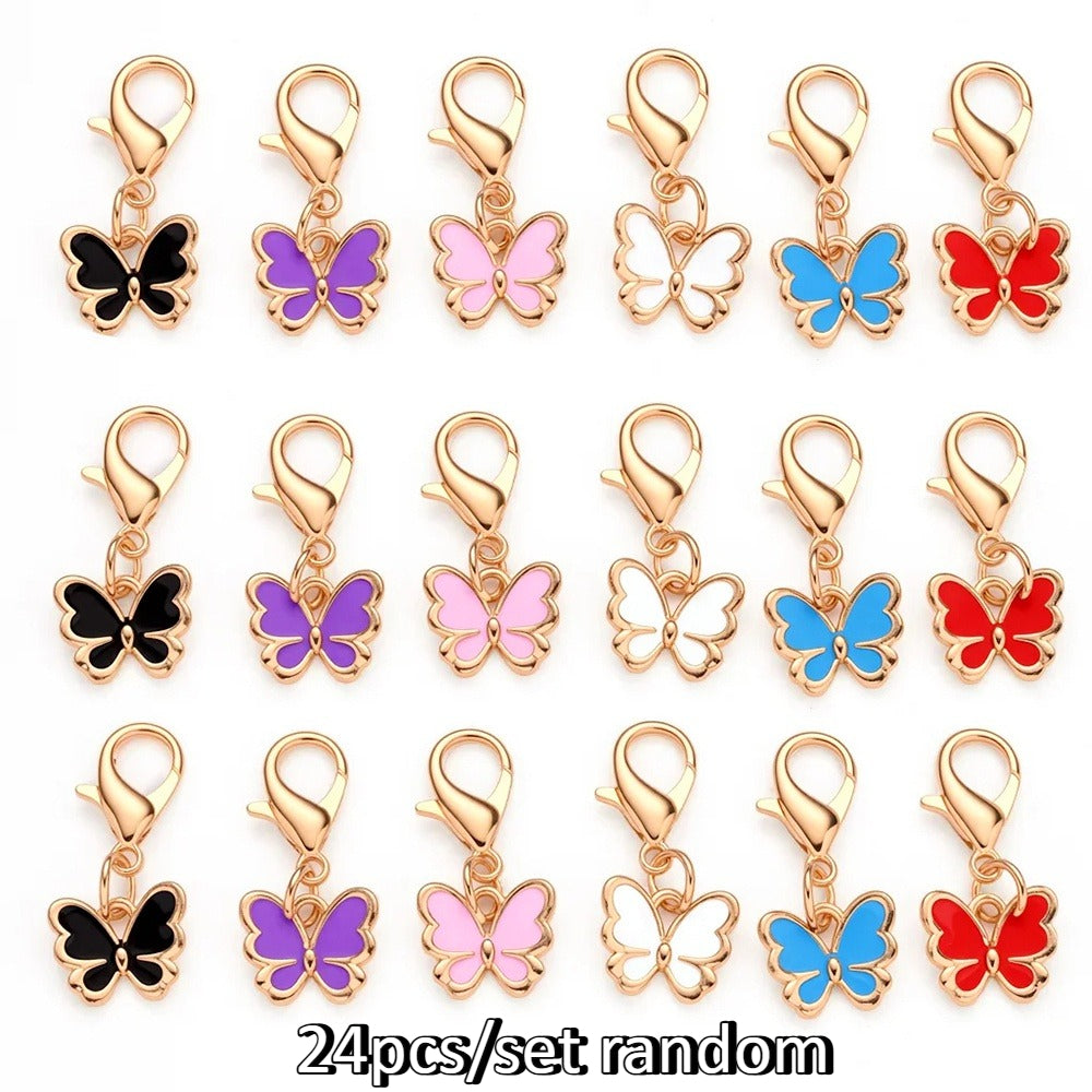 Colorful Enamel Butterfly Pendant Charms