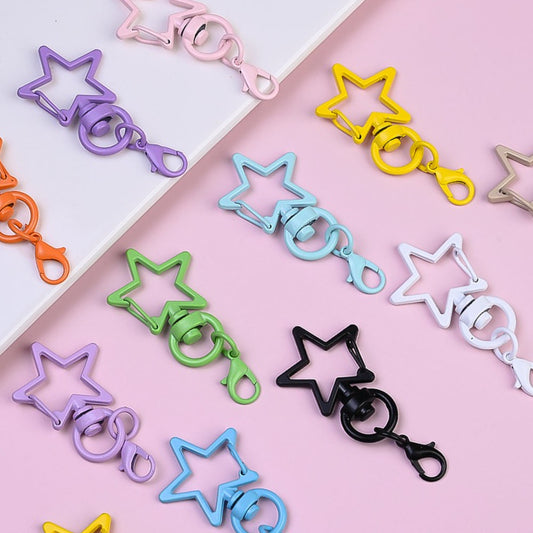 20PCS Multicolor Heart Keychain Buckle Set with Lobster Clasps