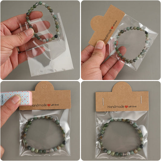 200PCS Handmade Jewelry Packaging Set with Clear Bags & Cards