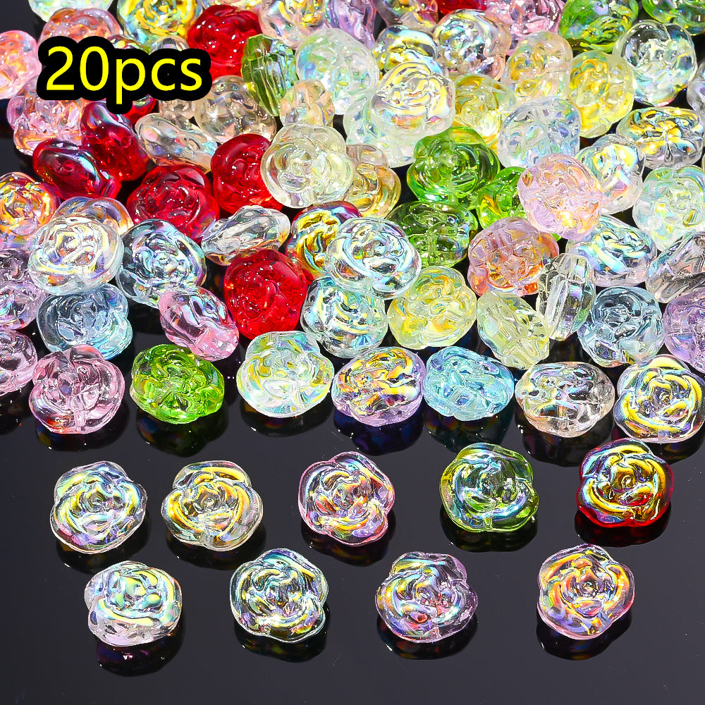AB Rose Lampwork Beads