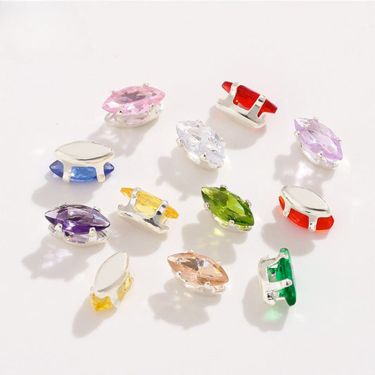 3x6 mm Crystal Zircon Horse-Eye Claw Beads