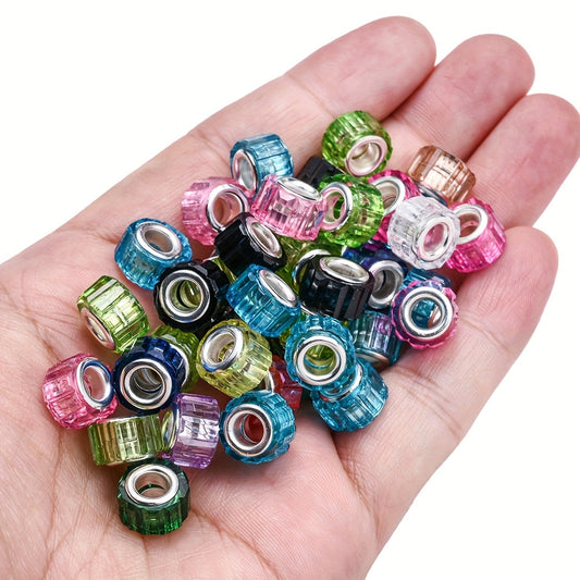 30-Piece 7x11 mm Tire-Shaped Large-Hole Acrylic Beads