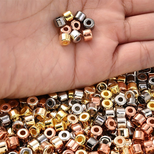 100PCS 6×5mm Multicolor CCB Tube Spacer Bead Set