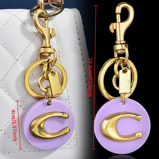 1PC 10.5cm Rainbow C Letter Keychain Bag Charm