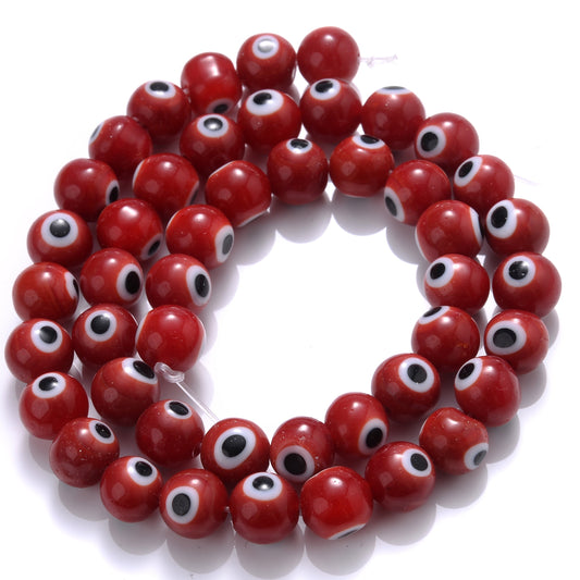 Red Evil Eye Glass Beads