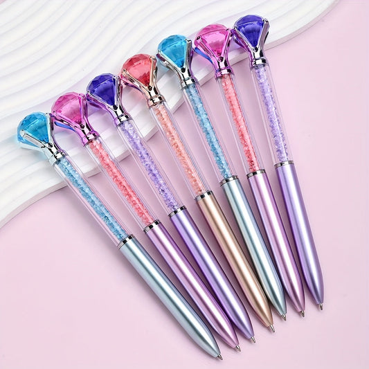 12-Piece Artificial Crystal Rotating Ballpoint Pens