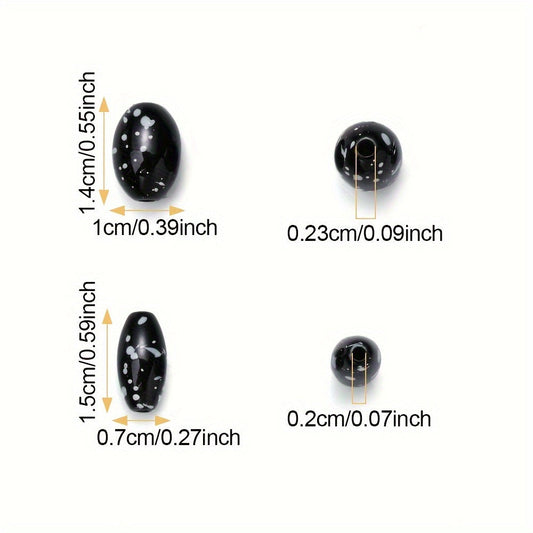Artistic Splatter Design Acrylic Oval Beads