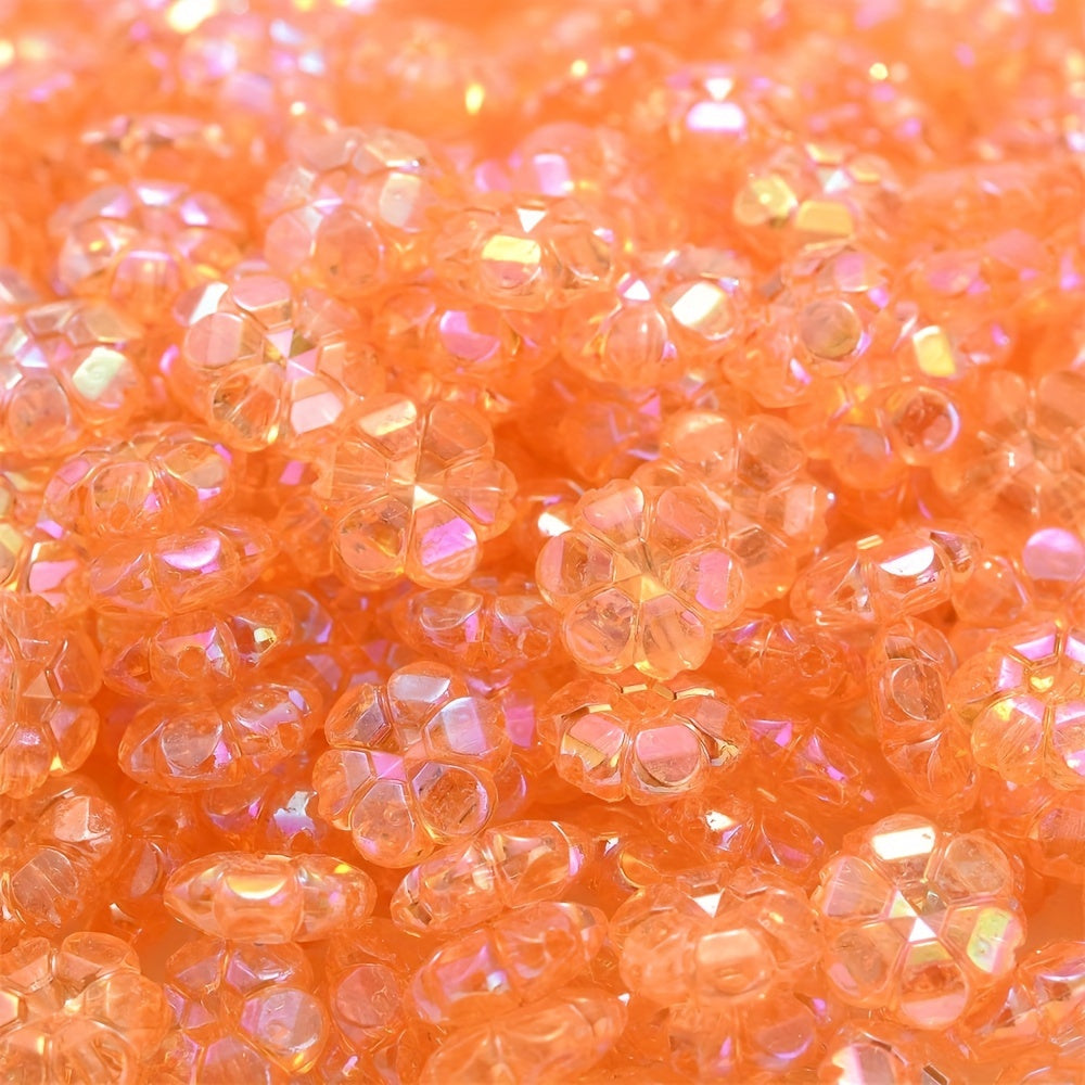 Multicolor AB Shiny Flower Acrylic Beads