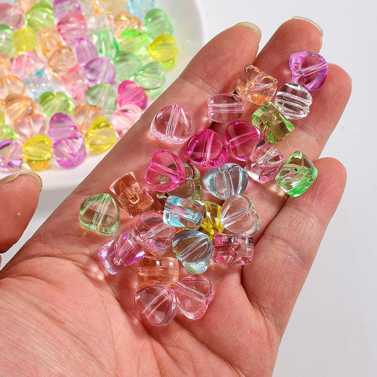 Transparent 3D Love Acrylic Beads