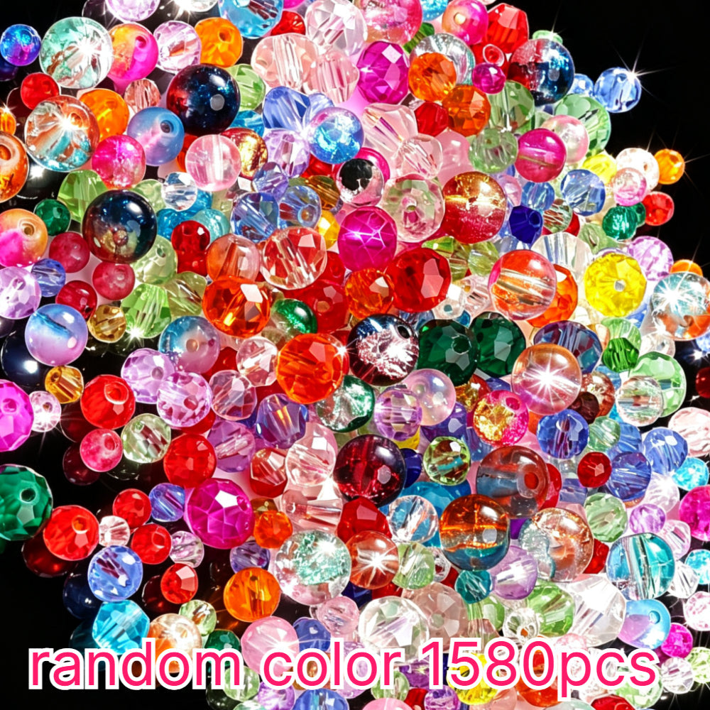 800-Piece Mixed Geometric Gradient Glass Spacer Beads