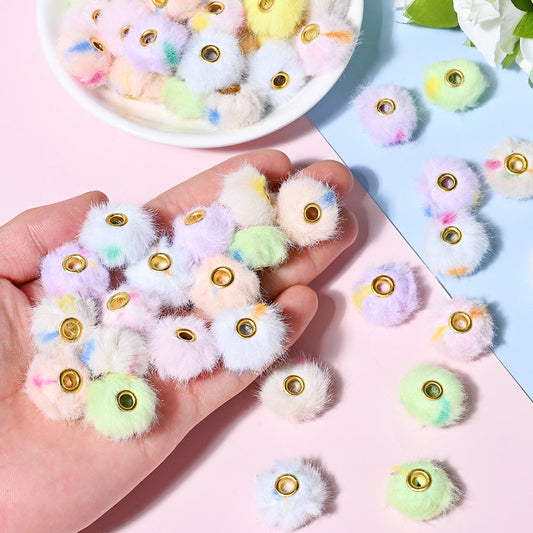 Colorful Plush Large Hole Spacer Beads