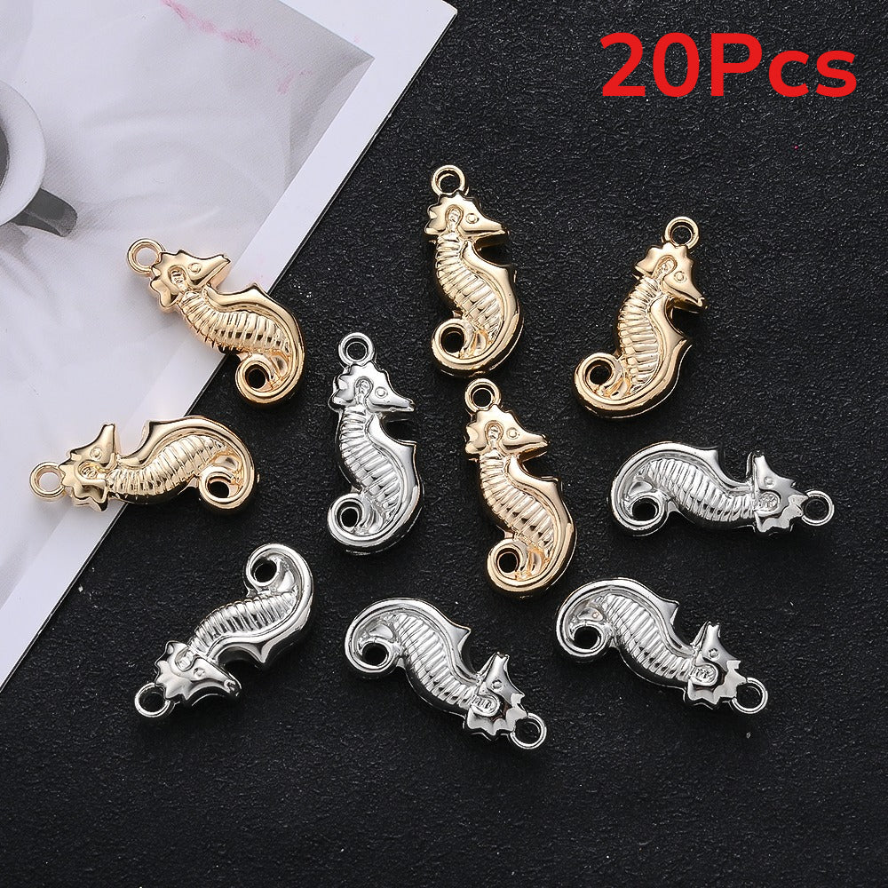 20PCS 3D Retro Seahorse CCB Pendant Set