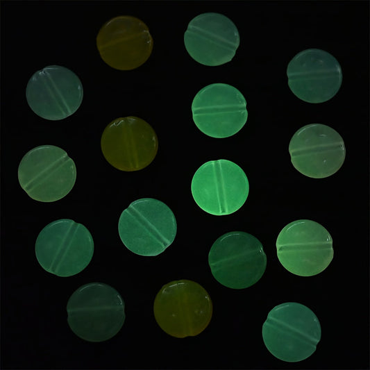 Flat Round Glowing Acrylic Beads