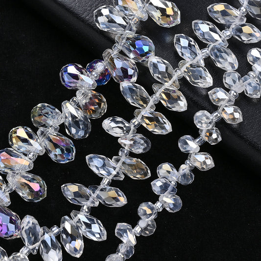 90/95pcs 5/6/8mm Glass Water Droplet Transparent AB Beads