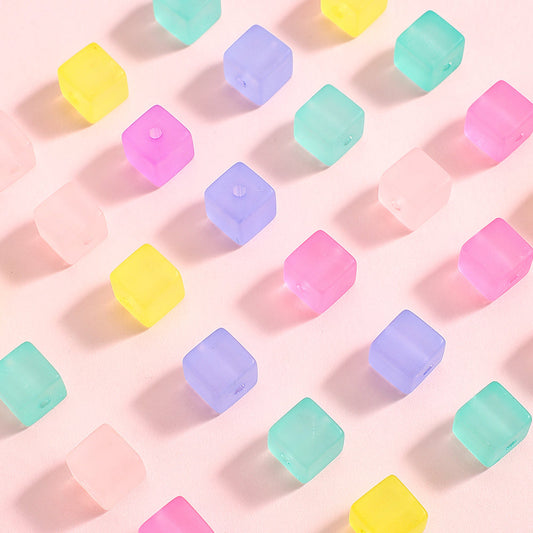Multicolor Acrylic Square Spacer Beads