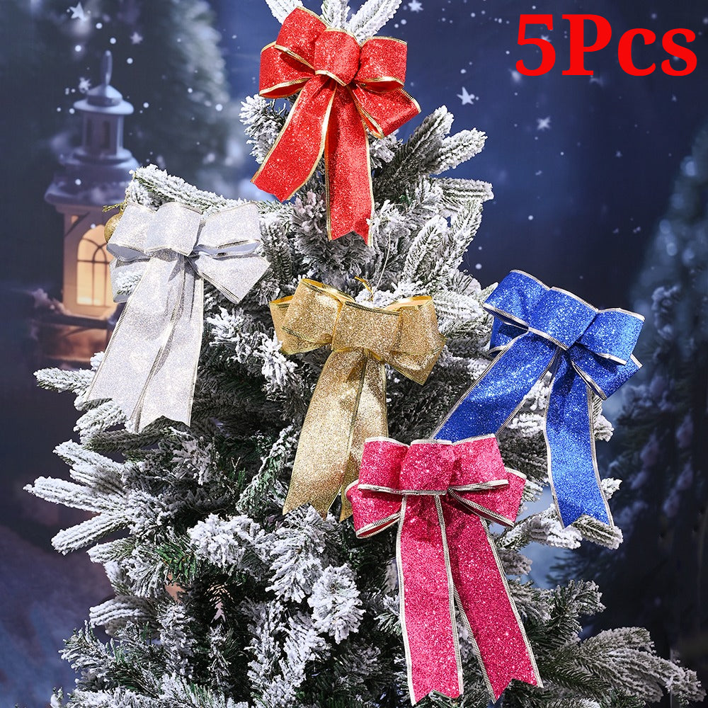 Colorful Glitter Christmas Ribbon Bows