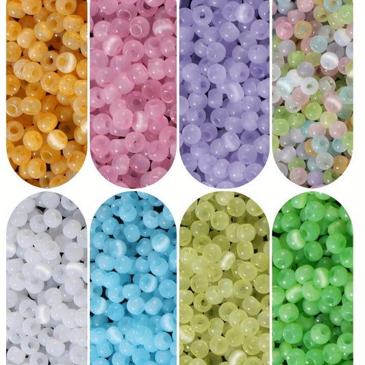 Mini Cat Eye Glass Spacer Beads