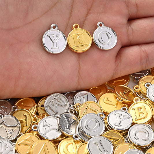 Acrylic Letter Round Pendants