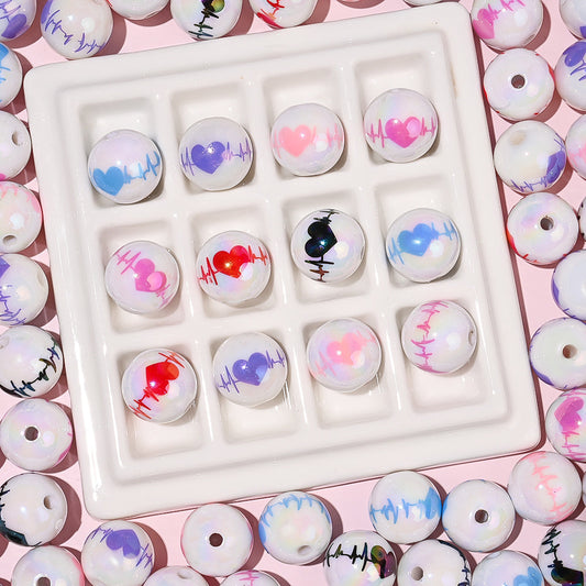 Colorful Heart Acrylic Beads