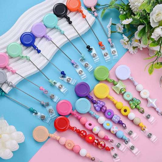 Beadable Retractable Badge Reel Clips