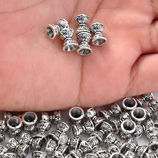 10/50PCS 6mm White Double-Sided Lotus Bead Set
