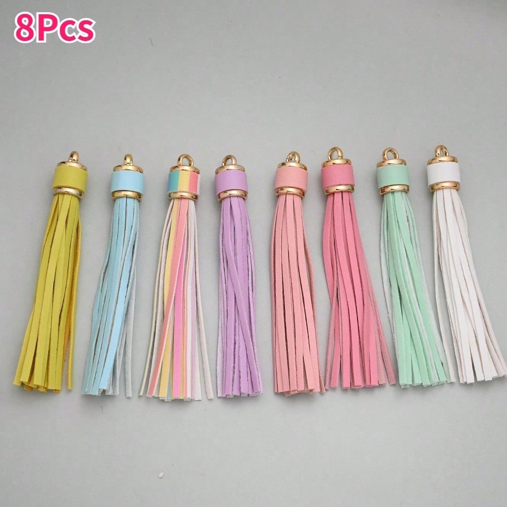 Leather Tassel Metal Keychains
