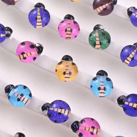 3D Cute Ladybug Nail Charms