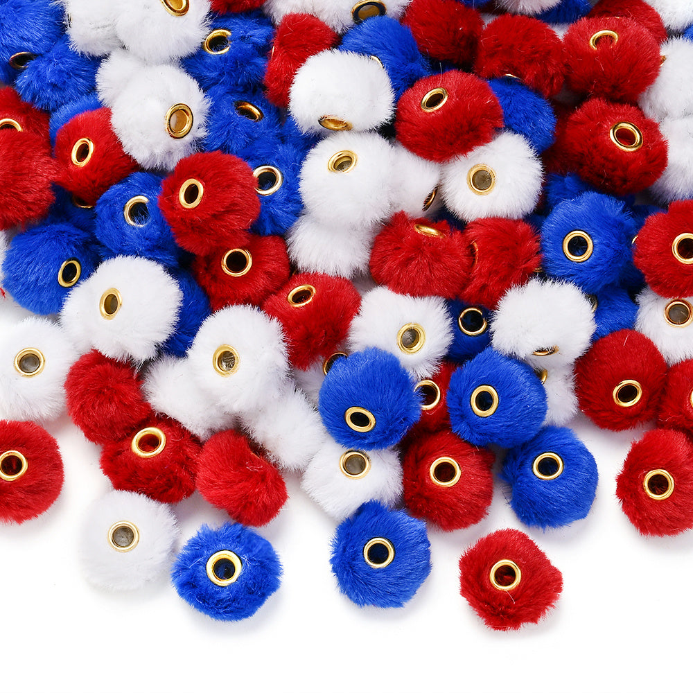 Independence Day Faux Fur Beads