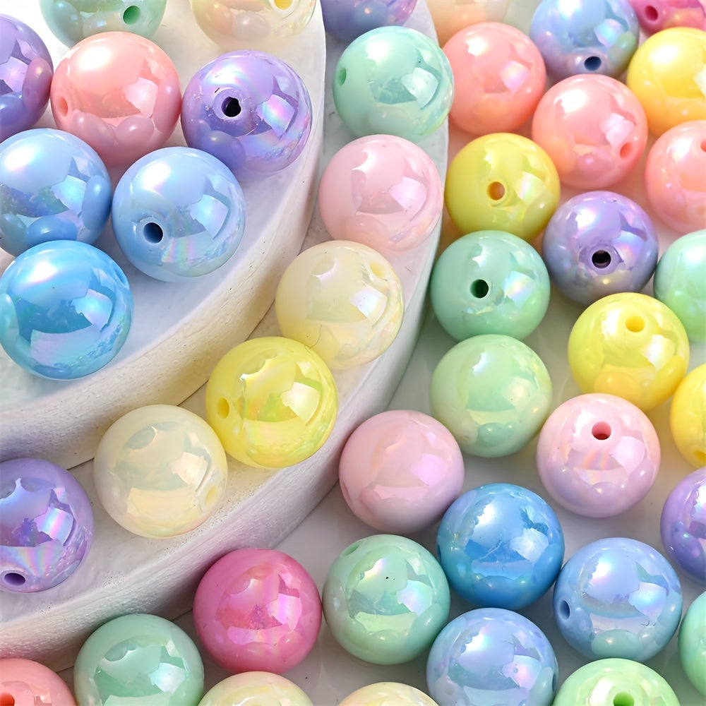 20pcs 16mm Candy Color AB Plated Acrylic Beads