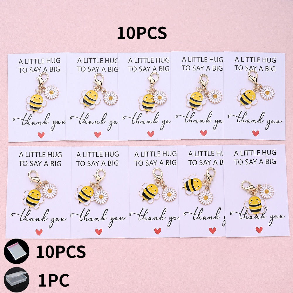 5/10-Set Bee & Daisy Flower Keychain Gift Set