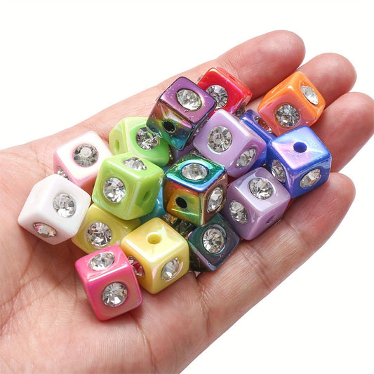 10PCS 14×17mm Multicolor Square Acrylic Bead Set