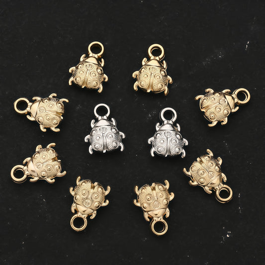 50-Piece Random CCB Plastic Beetle Pendant Charms