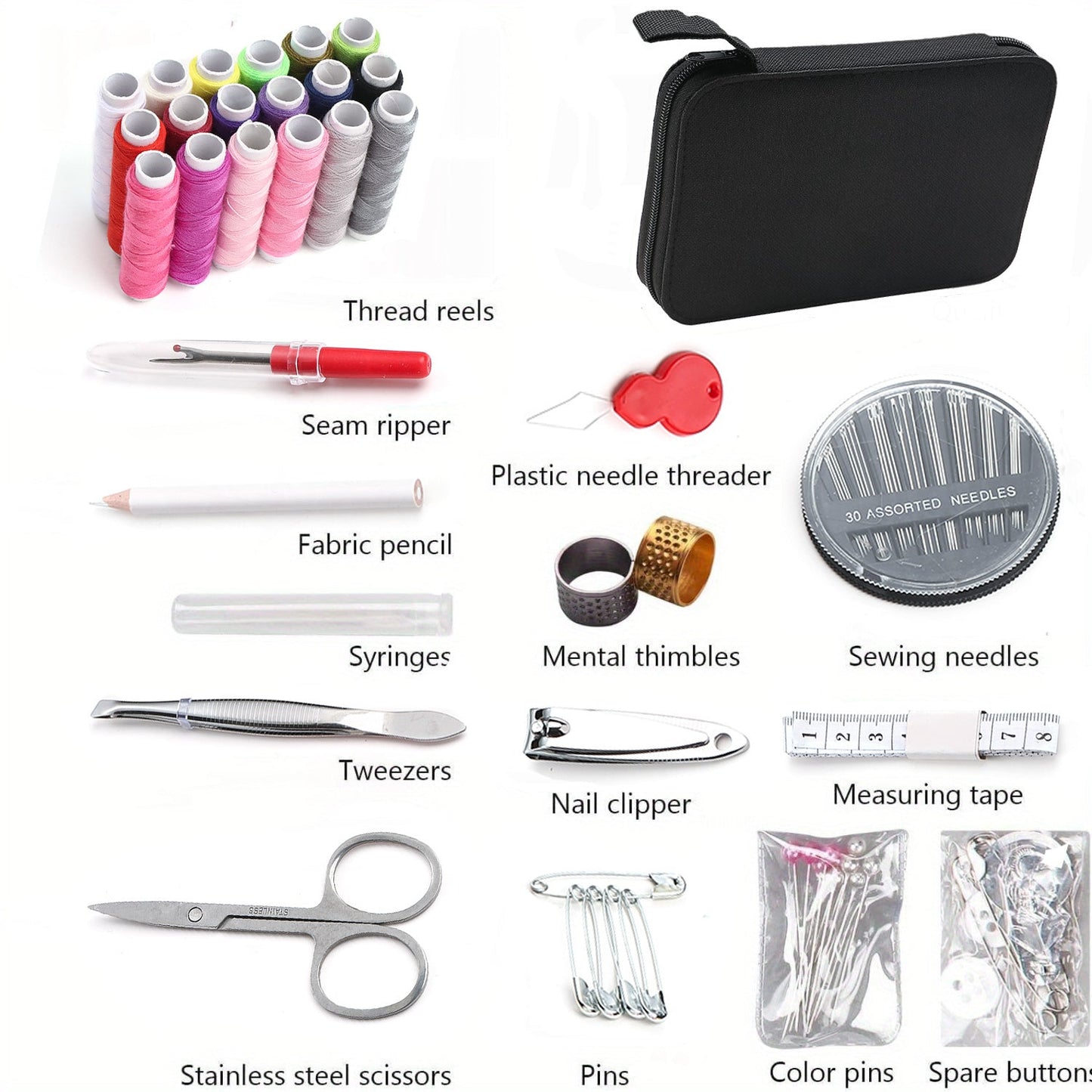 130-Piece Sewing Kit with Storage Case