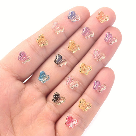 50PCS 7×8mm Mini Butterfly Acrylic Bead Set